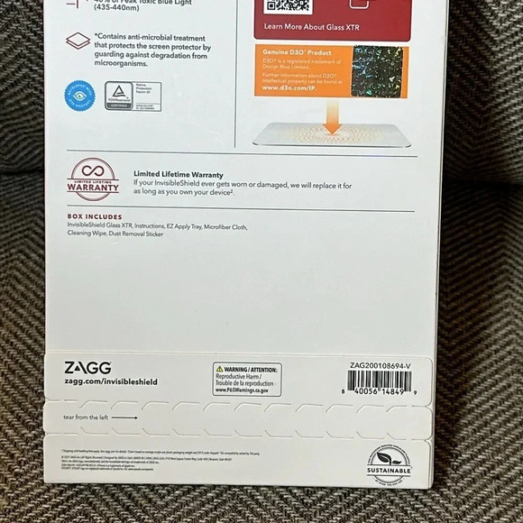 NWT ZAGG Invisible Shield Glass XTR iPhone 13 Pro Max Screen Protector Sealed - Picture 6 of 6